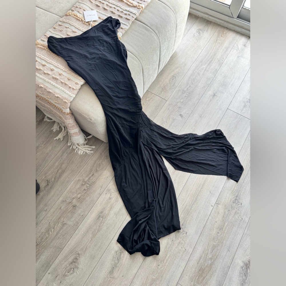 Black Maxi Dress with Removable Piece - Picture 2 of 5